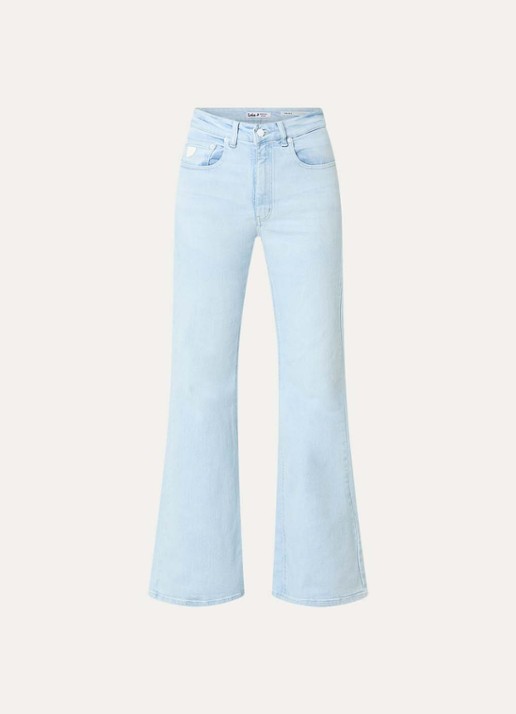 Lois High waist flared jeans met gekleurde wassing - voorkant 3 lichtblauw