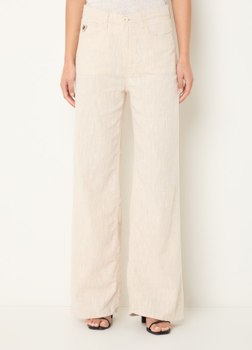 Lois High waist loose fit chino van linnen