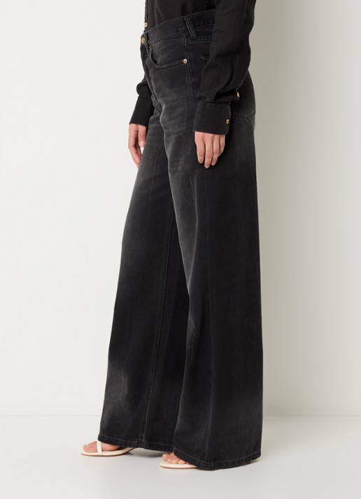 Lois High waist loose fit jeans met gekleurde wassing - detail 3 antraciet