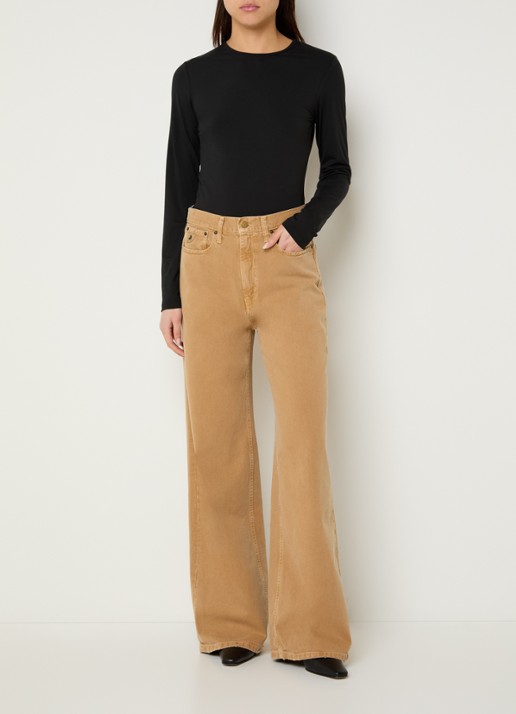 Lois High waist loose fit jeans met gekleurde wassing - voorkant 4 camel