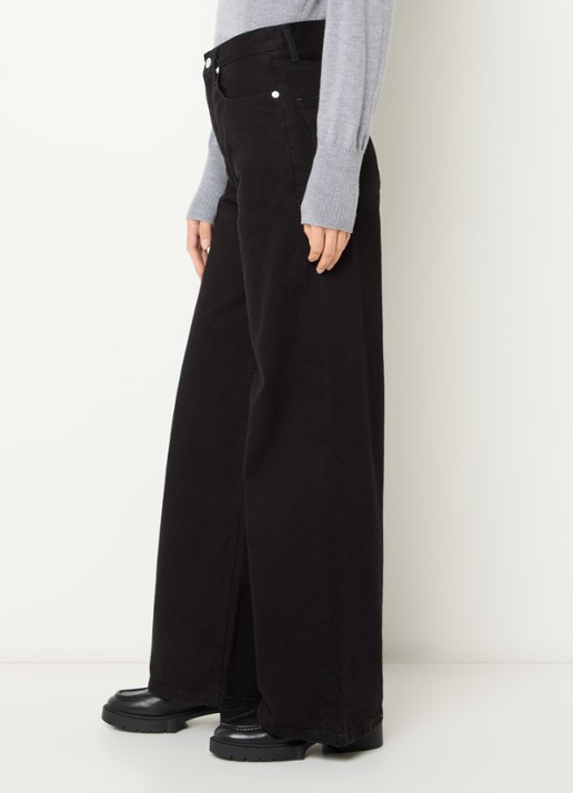 Lois High waist straight leg jeans met steekzakken - detail 4 zwart