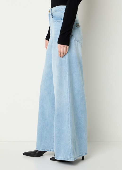 Lois Marlene high waist wide fit broek - detail 2 lichtblauw