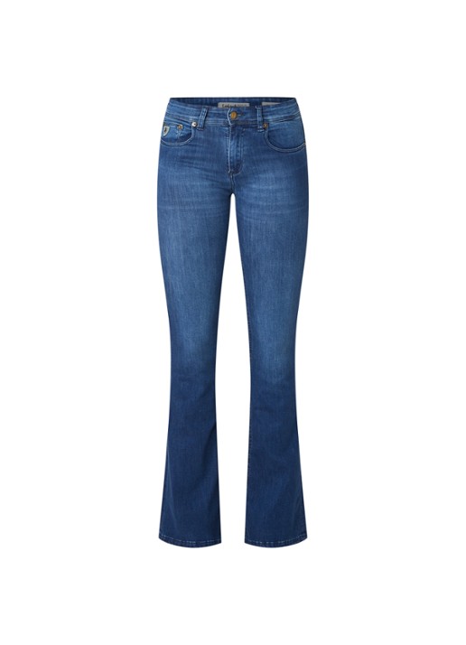 Lois Melrose mid waist flared jeans - voorkant 2 indigo