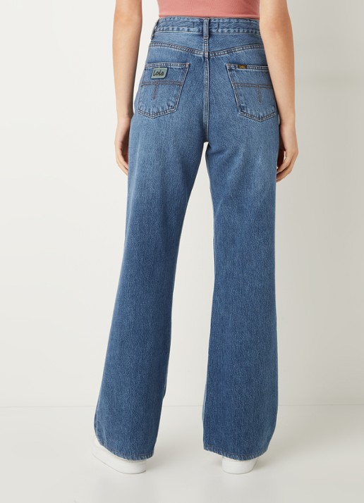 Lois Ninette high waist loose fit jeans met medium wassing  - achterkant 5 indigo
