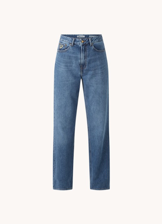 Lois Ninette high waist loose fit jeans met medium wassing  - voorkant 3 indigo