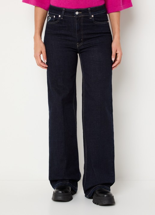Lois Palazzo high waist flared fit jeans met donkere wassing