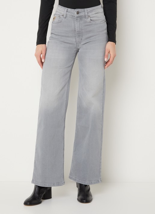 Lois Palazzo high waist flared fit jeans met medium wassing