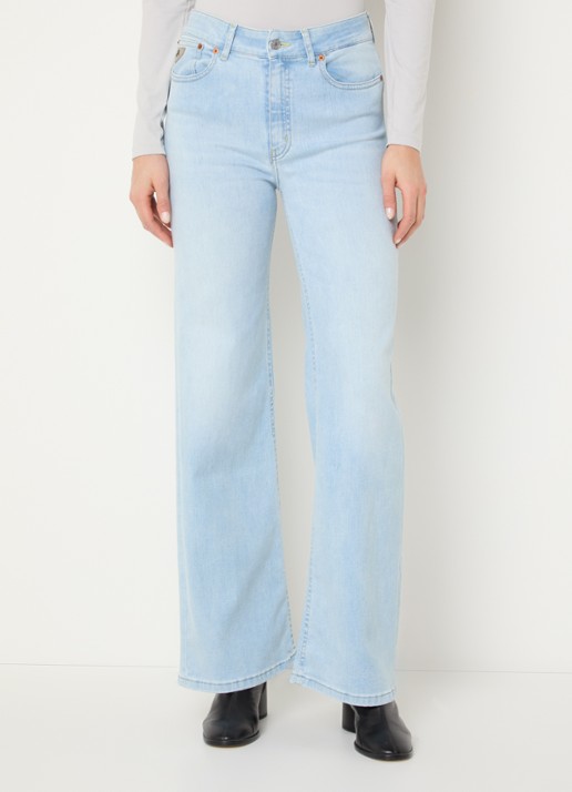 Lois Palazzo high waist flared fit jeans met medium wassing