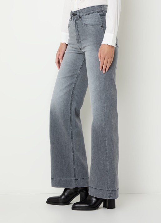 Lois Rosa high waist wide leg jeans met steekzakken - detail 5 grijs