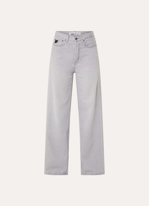 Lois Skater high waist loose fit jeans met gekleurde wassing - voorkant 4 grijs