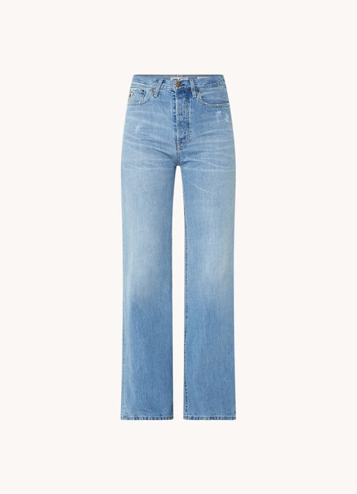 Lois Skater high waist loose fit jeans met lichte wassing - voorkant 2 indigo