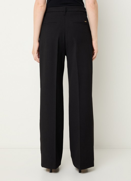 Lois Wanda high waist wide fit pantalon met steekzakken - achterkant 4 zwart