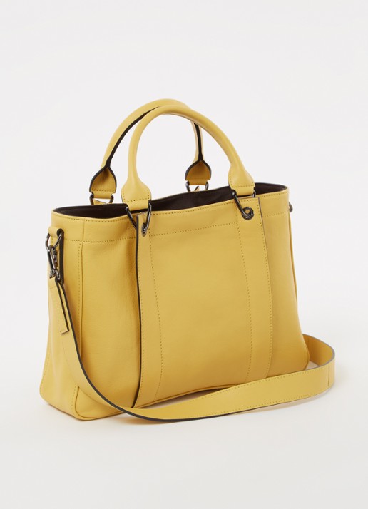 Longchamp 3D handtas S van kalfsleer - achterkant 2 mosterd