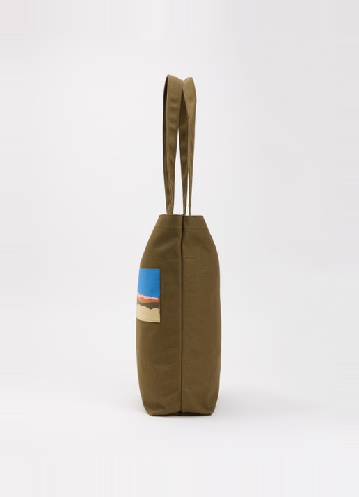 Longchamp Caroline Hélain x Longchamp schoudertas M met leren details - detail 3 olijfgroen