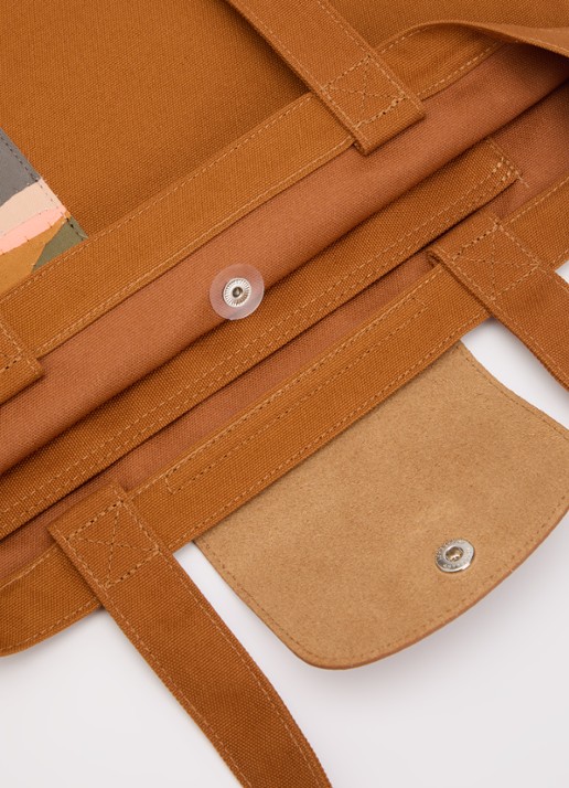 Longchamp Caroline Hélain x Longchamp schoudertas M met leren details - detail 3 cognac
