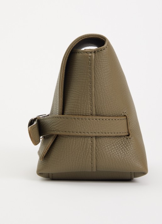 Longchamp Crossbody tas van leer  - detail 2 olijfgroen