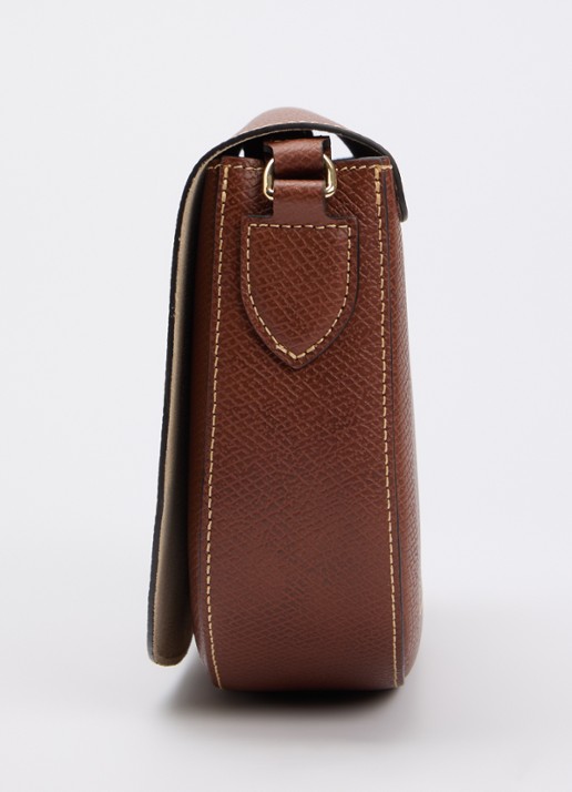 Longchamp Épure crossbodytas M van leer met verstelbare schouderriem  - detail 2 roestbruin