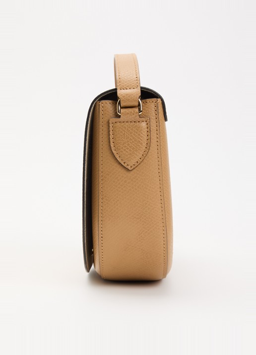 Longchamp Épure crossbodytas M van leer met verstelbare schouderriem  - detail 4 taupe