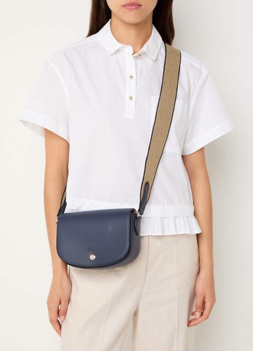 Longchamp Épure crossbodytas S van kalfsleer - voorkant 3 donkerblauw