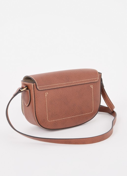 Longchamp Épure crossbodytas S van leer - achterkant roodbruin