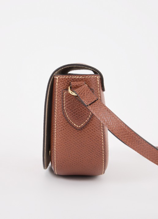 Longchamp Épure crossbodytas S van leer - detail 3 roodbruin