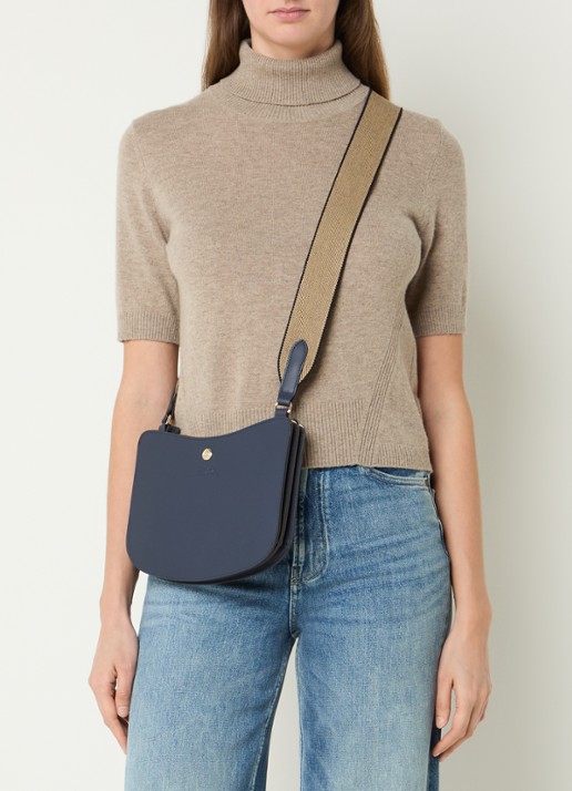 Longchamp Épure crossbodytas van kalfsleer met verstelbare schouderriem  - voorkant 3 indigo