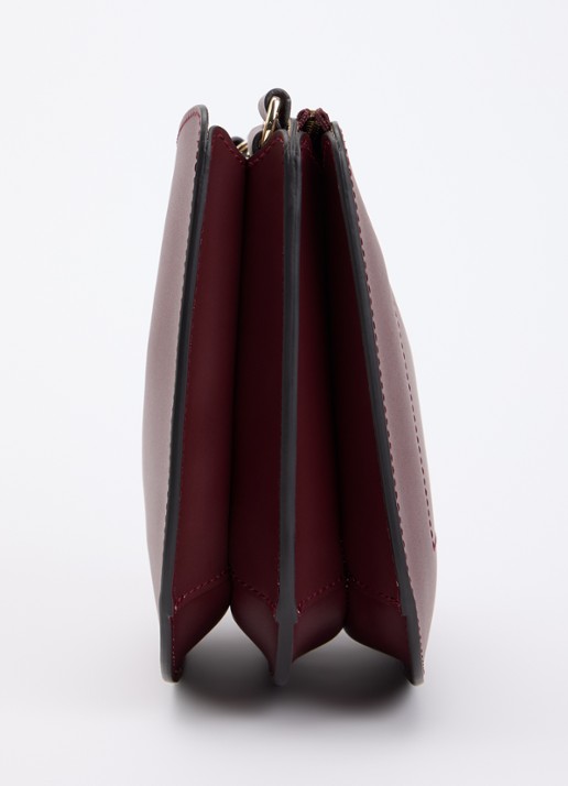 Longchamp Épure crossbodytas van kalfsleer met verstelbare schouderriem  - detail 4 bordeauxrood