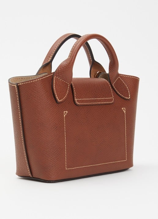 Longchamp Épure crossbodytas XS van leer met afneembare schouderriem - achterkant 4 roodbruin