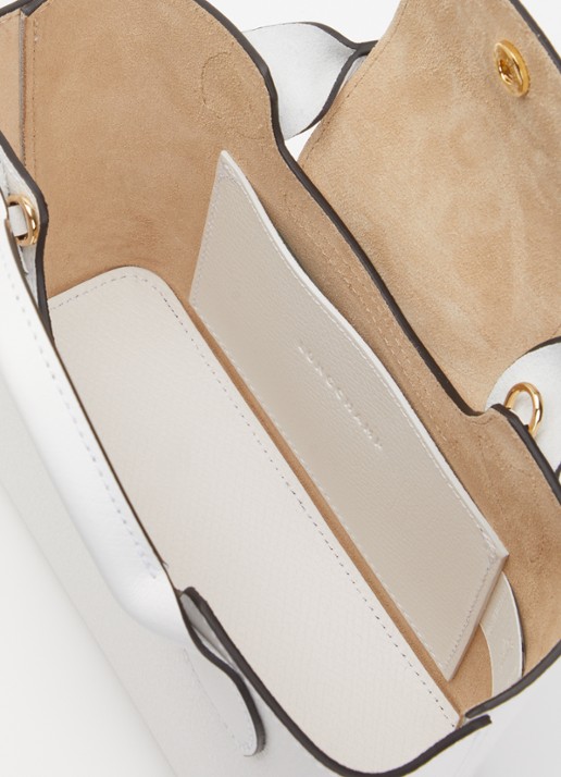 Longchamp Épure crossbodytas XS van leer met afneembare schouderriem - detail wit