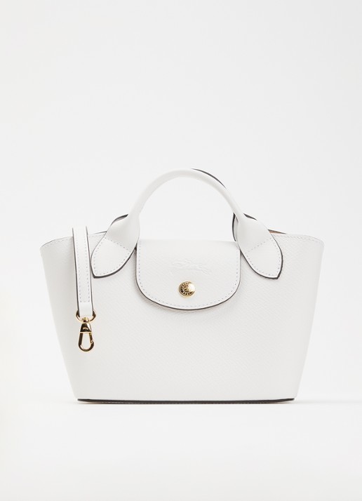 Longchamp Épure crossbodytas XS van leer met afneembare schouderriem - voorkant 5 wit