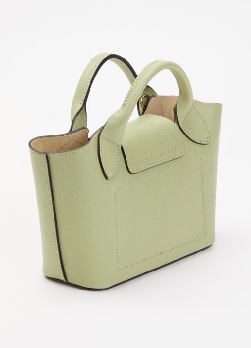 Longchamp Épure crossbodytas XS van leer met afneembare schouderriem - achterkant lindegroen