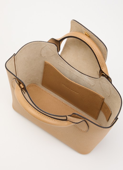 Longchamp Épure crossbodytas XS van leer met afneembare schouderriem - detail taupe