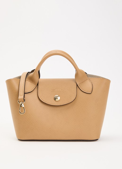 Longchamp Épure crossbodytas XS van leer met afneembare schouderriem - voorkant 4 taupe