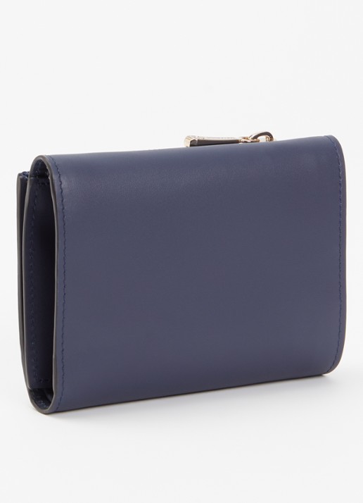 Longchamp Épure portemonnee van leer - achterkant donkerblauw