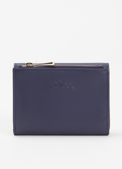 Longchamp Épure portemonnee van leer - voorkant 2 donkerblauw