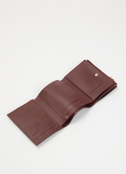 Longchamp Épure portemonnee van leer - detail 3 bordeauxrood