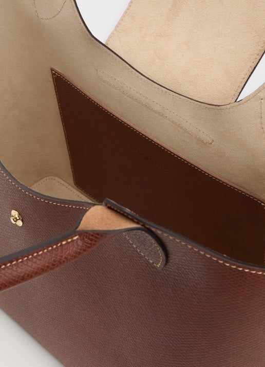 Longchamp Épure schoudertas L van leer - detail 2 bruin
