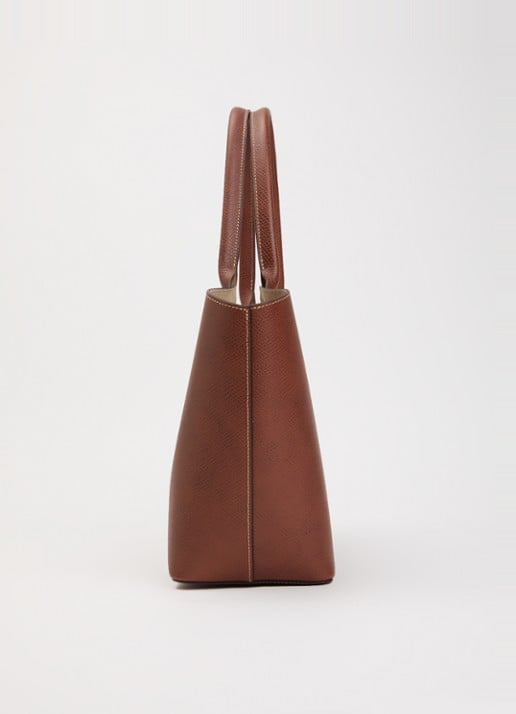 Longchamp Épure schoudertas L van leer - detail 3 bruin