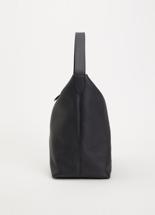 Longchamp Le Cadence schoudertas L van leer - detail 3 zwart