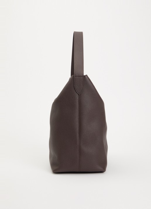 Longchamp Le Cadence schoudertas L van leer - detail 2 bruin