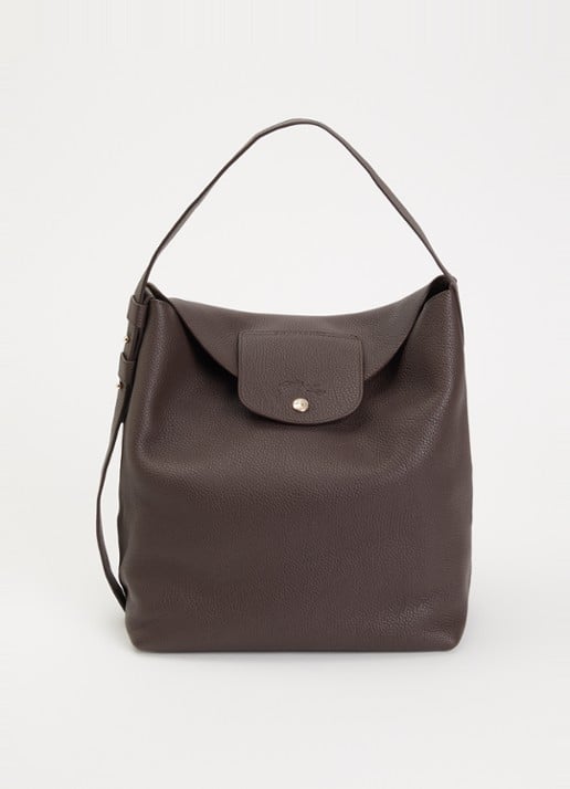 Longchamp Schoudertas van leer met logo