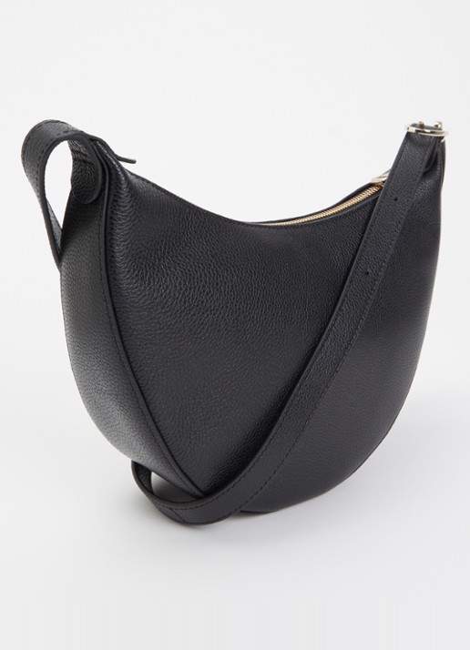 Longchamp Le Foulonné crossbodytas S van leer - achterkant 6 zwart