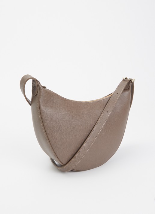 Longchamp Le Foulonné crossbodytas S van leer - achterkant 4 zand
