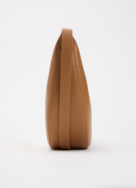 Longchamp Le Foulonné crossbodytas S van leer - detail 4 cognac