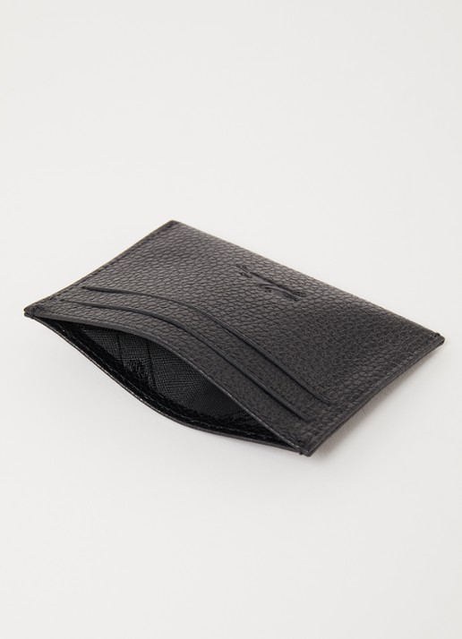 Longchamp Le Foulonné pasjeshouder van leer - voorkant 2 zwart