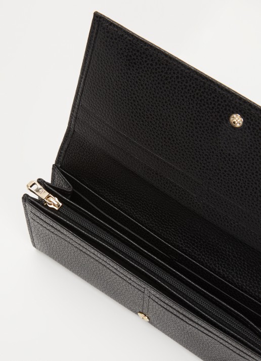 Longchamp Le Foulonné portemonnee van leer - voorkant 2 zwart