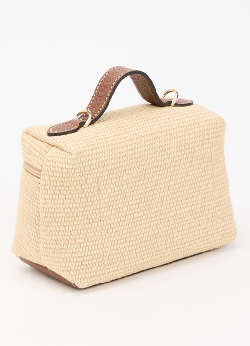 Longchamp  Le Pliage Collection crossbodytas XS met leren details en afneembare schouderriem - achterkant 5 bruin