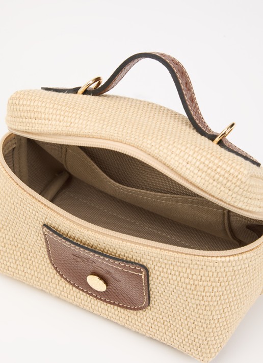 Longchamp  Le Pliage Collection crossbodytas XS met leren details en afneembare schouderriem - detail bruin