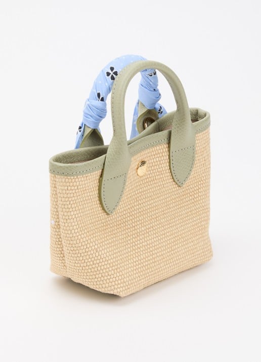 Longchamp Le Pliage Collection handtas XS met leren details en afneembare schouderriem - achterkant 4 groen