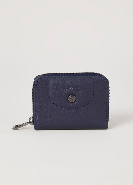 Longchamp Le Pliage Cuir pasjeshouder van leer - voorkant 3 donkerblauw